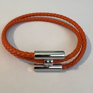 Like new Hermes Tournis Tresse Bracelet - Hermes Orange